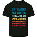 64th Birthday 64 Year Old Mens Cotton T-Shirt Tee Top Black