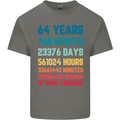 64th Birthday 64 Year Old Mens Cotton T-Shirt Tee Top Charcoal