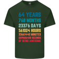 64th Birthday 64 Year Old Mens Cotton T-Shirt Tee Top Forest Green