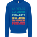 64th Birthday 64 Year Old Mens Sweatshirt Jumper Royal Blue