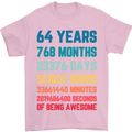 64th Birthday 64 Year Old Mens T-Shirt 100% Cotton Light Pink