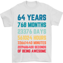 64th Birthday 64 Year Old Mens T-Shirt 100% Cotton White