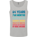 64th Birthday 64 Year Old Mens Vest Tank Top Sports Grey