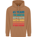 65th Birthday 65 Year Old Mens 80% Cotton Hoodie Caramel Latte