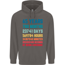 65th Birthday 65 Year Old Mens 80% Cotton Hoodie Charcoal