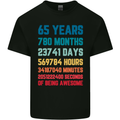 65th Birthday 65 Year Old Mens Cotton T-Shirt Tee Top Black