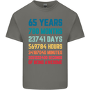 65th Birthday 65 Year Old Mens Cotton T-Shirt Tee Top Charcoal