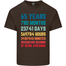 65th Birthday 65 Year Old Mens Cotton T-Shirt Tee Top Dark Chocolate