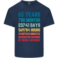 65th Birthday 65 Year Old Mens Cotton T-Shirt Tee Top Navy Blue