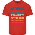 65th Birthday 65 Year Old Mens Cotton T-Shirt Tee Top Red