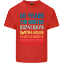 65th Birthday 65 Year Old Mens Cotton T-Shirt Tee Top Red