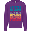 65th Birthday 65 Year Old Mens Sweatshirt Jumper Purple