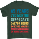 65th Birthday 65 Year Old Mens T-Shirt 100% Cotton Forest Green
