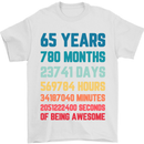 65th Birthday 65 Year Old Mens T-Shirt 100% Cotton White