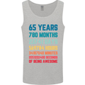 65th Birthday 65 Year Old Mens Vest Tank Top Sports Grey