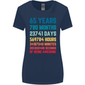 65th Birthday 65 Year Old Womens Wider Cut T-Shirt Navy Blue