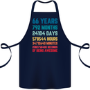 66th Birthday 66 Year Old Cotton Apron 100% Organic Navy Blue