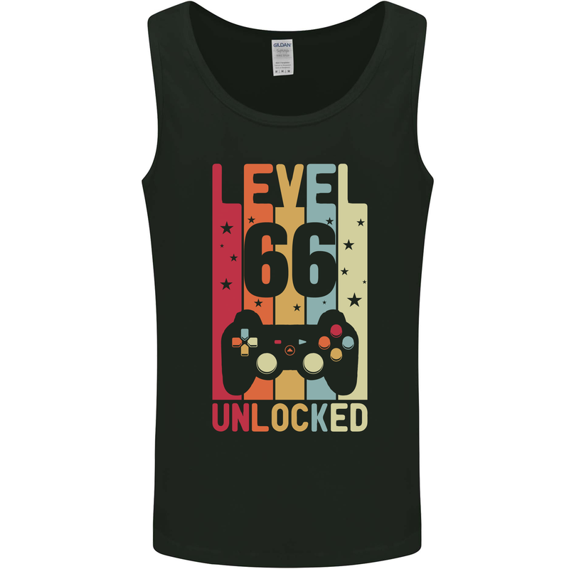 66th Birthday 66 Year Old Level Up Gamming Mens Vest Tank Top Black