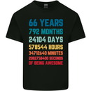 66th Birthday 66 Year Old Mens Cotton T-Shirt Tee Top Black