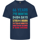 66th Birthday 66 Year Old Mens Cotton T-Shirt Tee Top Navy Blue