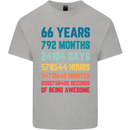 66th Birthday 66 Year Old Mens Cotton T-Shirt Tee Top Sports Grey