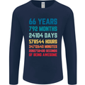 66th Birthday 66 Year Old Mens Long Sleeve T-Shirt Navy Blue