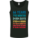 66th Birthday 66 Year Old Mens Vest Tank Top Black