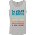 66th Birthday 66 Year Old Mens Vest Tank Top Sports Grey
