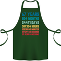 67th Birthday 67 Year Old Cotton Apron 100% Organic Forest Green