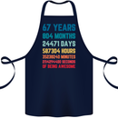 67th Birthday 67 Year Old Cotton Apron 100% Organic Navy Blue
