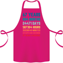 67th Birthday 67 Year Old Cotton Apron 100% Organic Pink