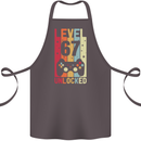 67th Birthday 67 Year Old Level Up Gamming Cotton Apron 100% Organic Dark Grey