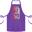 67th Birthday 67 Year Old Level Up Gamming Cotton Apron 100% Organic Purple