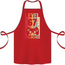 67th Birthday 67 Year Old Level Up Gamming Cotton Apron 100% Organic Red