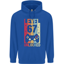 67th Birthday 67 Year Old Level Up Gamming Mens 80% Cotton Hoodie Royal Blue