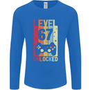67th Birthday 67 Year Old Level Up Gamming Mens Long Sleeve T-Shirt Royal Blue