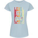 67th Birthday 67 Year Old Level Up Gamming Womens Petite Cut T-Shirt Light Blue