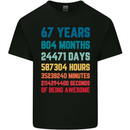67th Birthday 67 Year Old Mens Cotton T-Shirt Tee Top Black