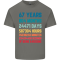 67th Birthday 67 Year Old Mens Cotton T-Shirt Tee Top Charcoal