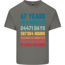 67th Birthday 67 Year Old Mens Cotton T-Shirt Tee Top Charcoal