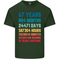 67th Birthday 67 Year Old Mens Cotton T-Shirt Tee Top Forest Green
