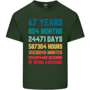 67th Birthday 67 Year Old Mens Cotton T-Shirt Tee Top Forest Green