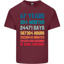 67th Birthday 67 Year Old Mens Cotton T-Shirt Tee Top Maroon