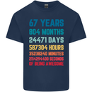 67th Birthday 67 Year Old Mens Cotton T-Shirt Tee Top Navy Blue
