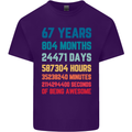 67th Birthday 67 Year Old Mens Cotton T-Shirt Tee Top Purple
