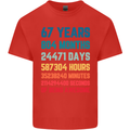 67th Birthday 67 Year Old Mens Cotton T-Shirt Tee Top Red