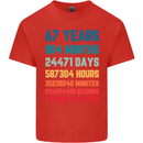 67th Birthday 67 Year Old Mens Cotton T-Shirt Tee Top Red