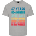 67th Birthday 67 Year Old Mens Cotton T-Shirt Tee Top Sports Grey
