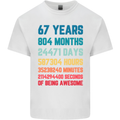 67th Birthday 67 Year Old Mens Cotton T-Shirt Tee Top White