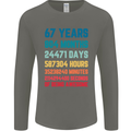 67th Birthday 67 Year Old Mens Long Sleeve T-Shirt Charcoal